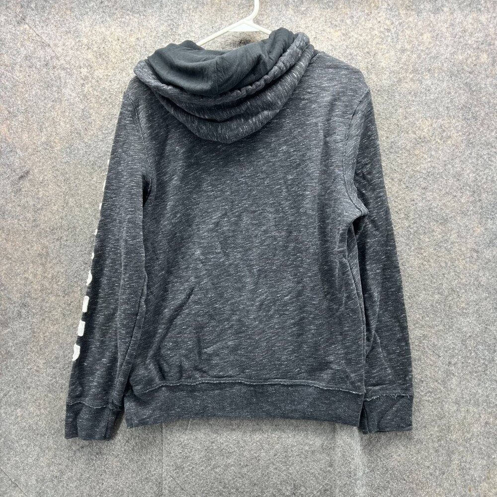 Hollister Sweater Men Small Heather Gray Red Hooded Pullover Cotton Embroidered - Picture 11 of 13